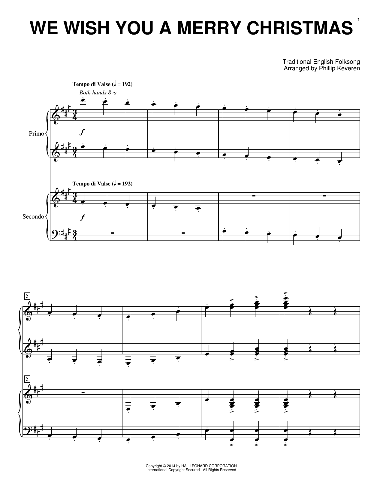 Product picture to: We Wish You A Merry Christmas (arr. Phillip Keveren)