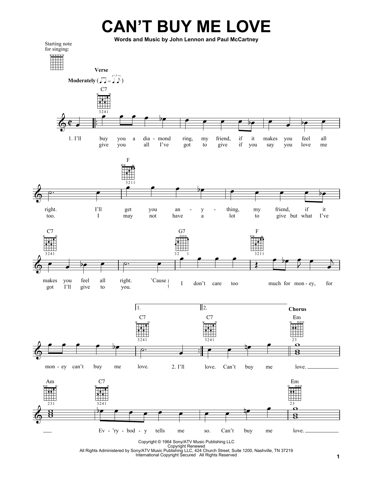 Produktgalerie: Seite 1 von 1 Can't Buy Me Love, The Beatles, Gitarre
