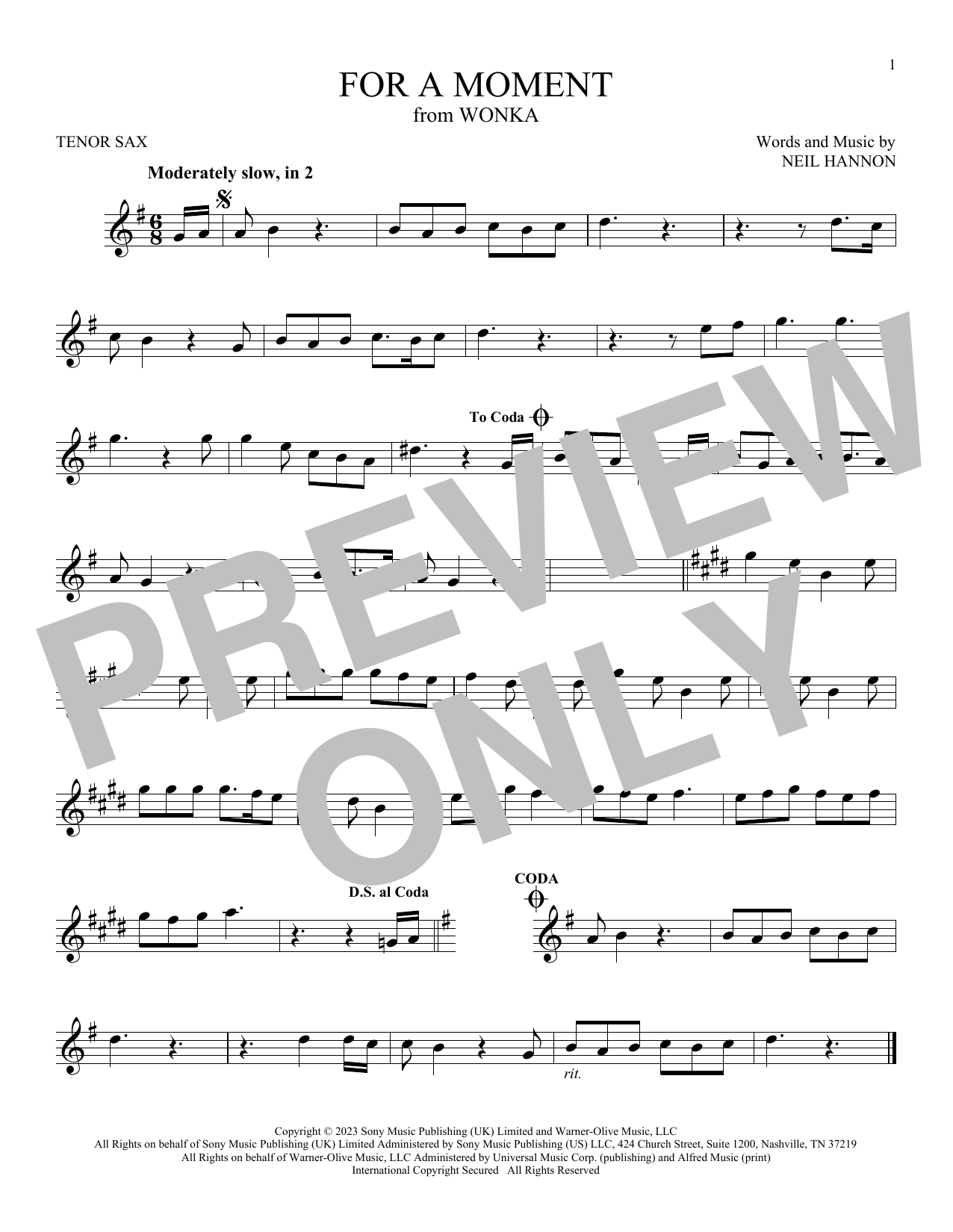 Product gallery: Page 1 of 1 For A Moment (from Wonka), Neil Hannon