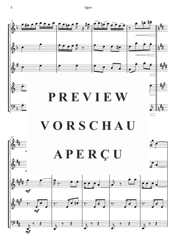 Produktgalerie: Seite 7 von 11 Egon - Schwungvoller Tango-Schlager, , Holzbläse Quintett