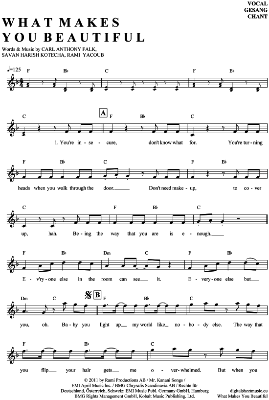 Product gallery: Page 1 of 4 What makes you beautiful , One Direction, (vocals)
