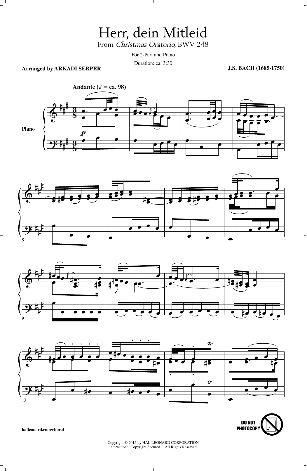 Product picture to: Herr, Dein Mitleid (arr. Arkadi Serper)