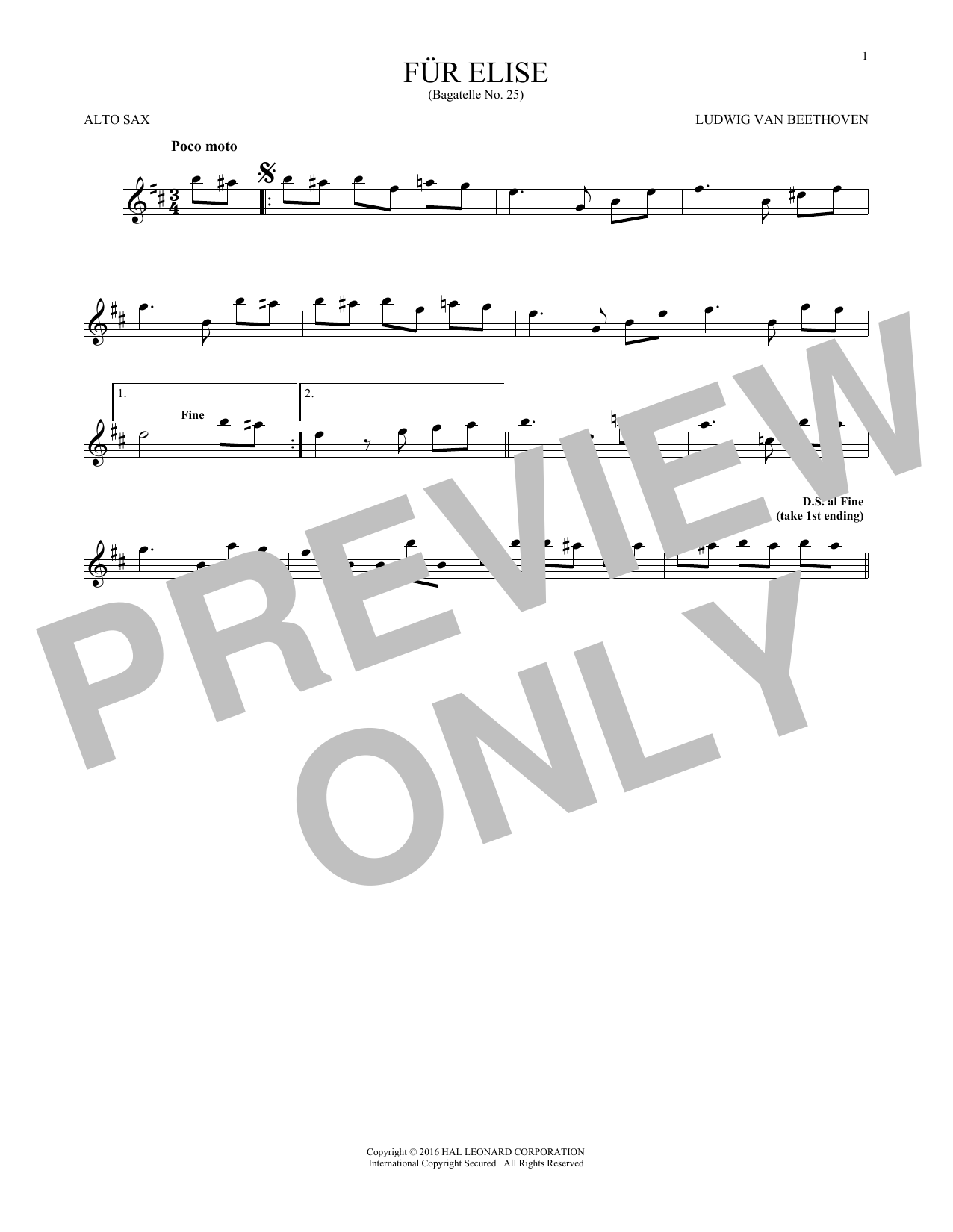 Product gallery: Page 1 of 1 Fur Elise, WoO 59, Ludwig Van Beethoven