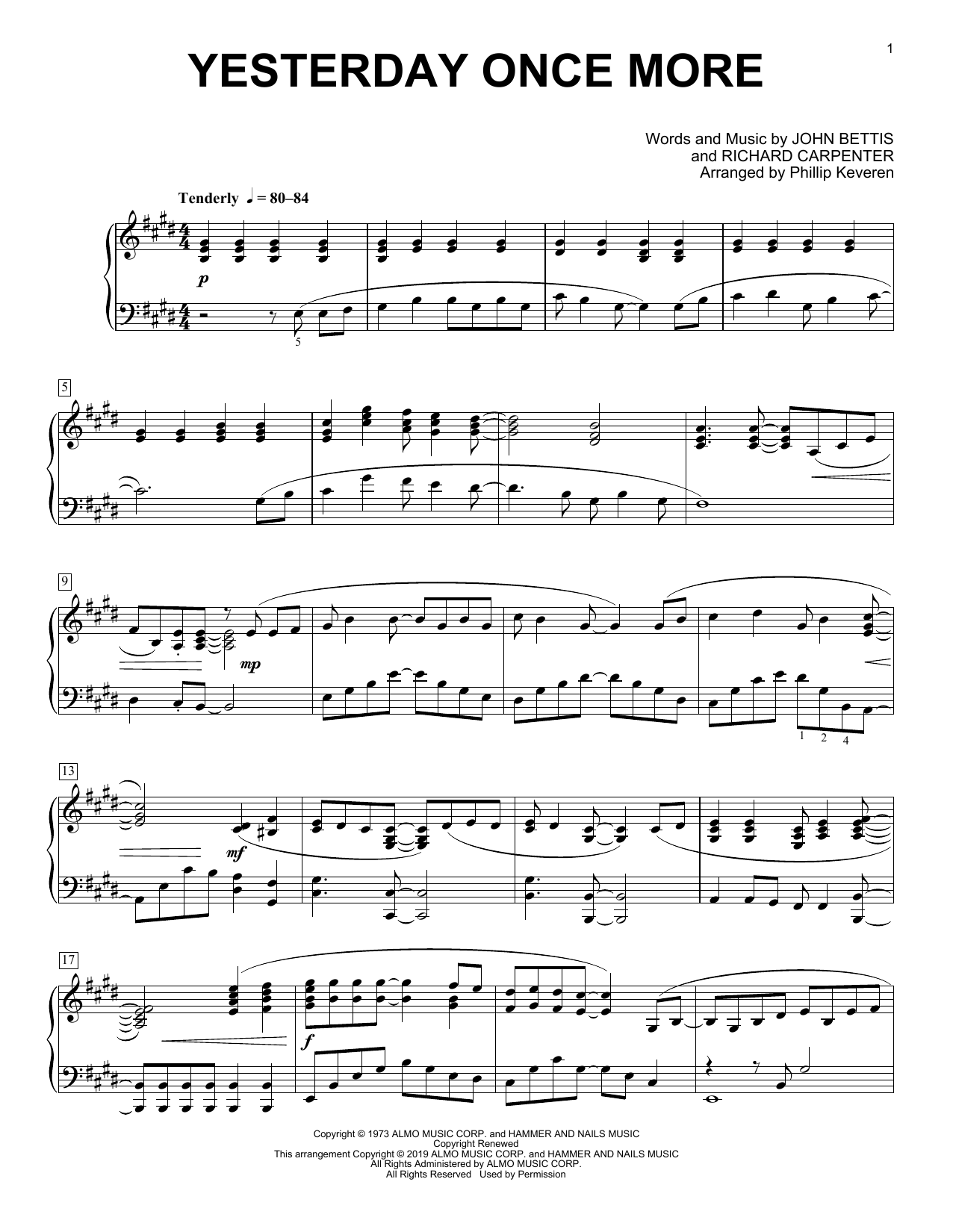 Produktbild zu: Yesterday Once More (arr. Phillip Keveren)