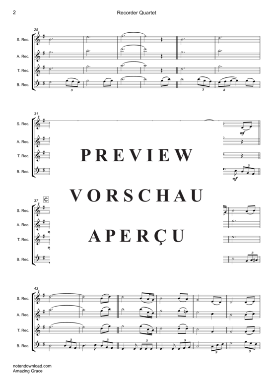 gallery: Amazing Grace , Presley, Elvis, (Blockflöten-Quartett SATB)