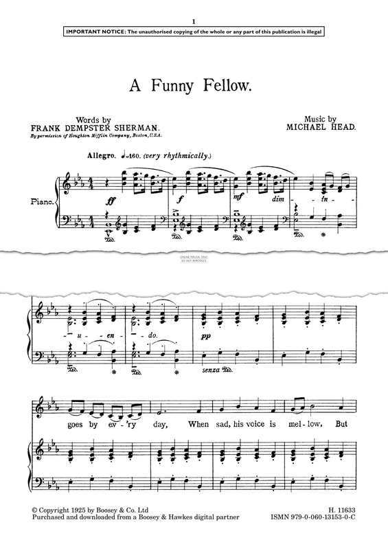 Produktgalerie: Seite 1 von 1 A Funny Fellow, Michael Head, Gesang, Klavier