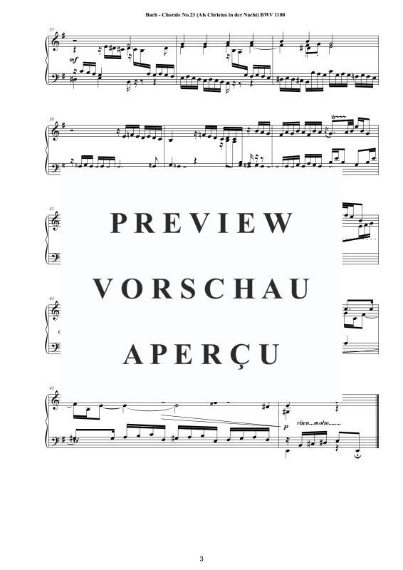 Product gallery: Page 4 of 4 Choral No.23 in E-Moll (Als Christus in der Nacht) BWV 1108, , Solo Piano