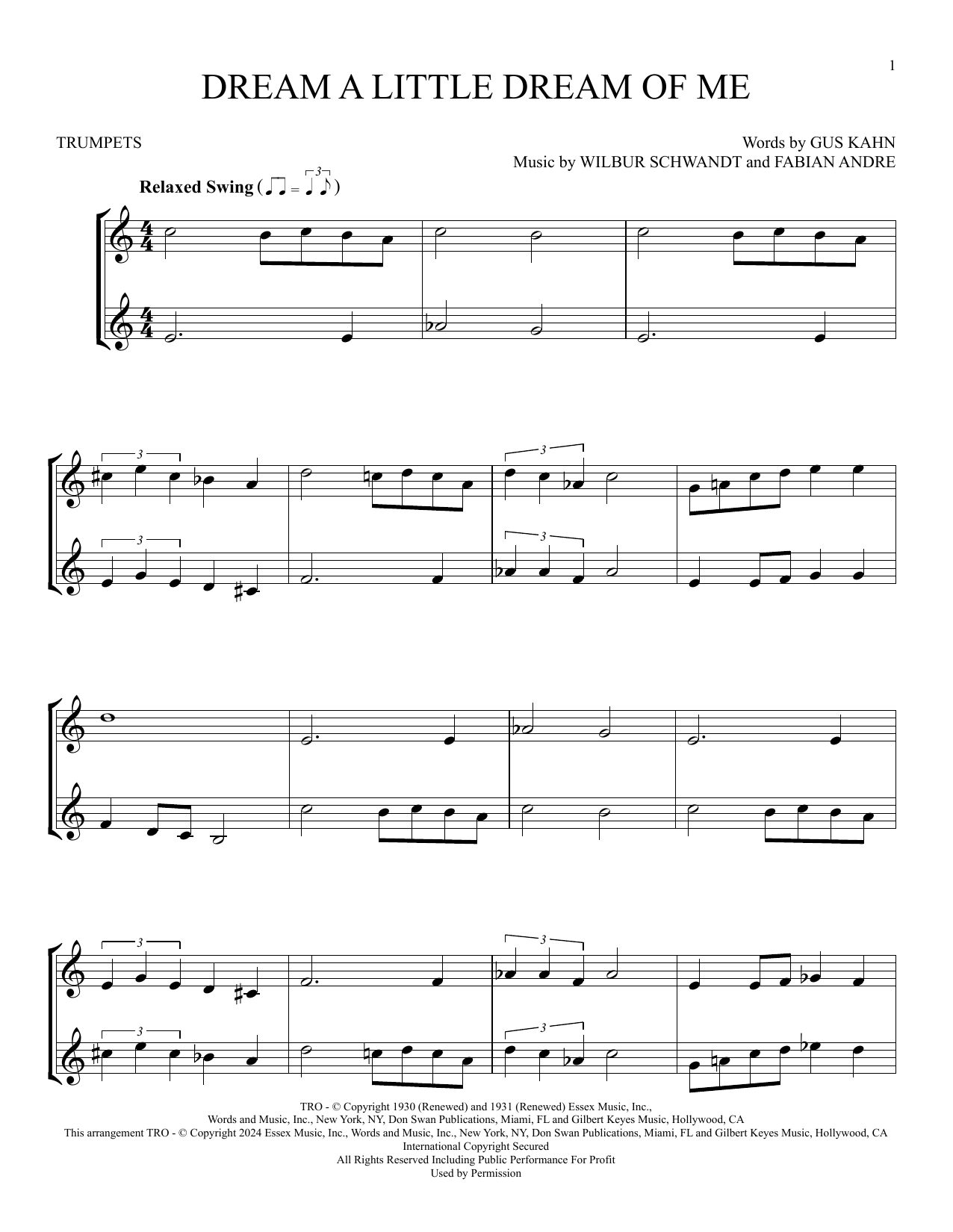 Produktgalerie: Seite 1 von 1 Dream A Little Dream Of Me, The Mamas & The Papas, Trompete