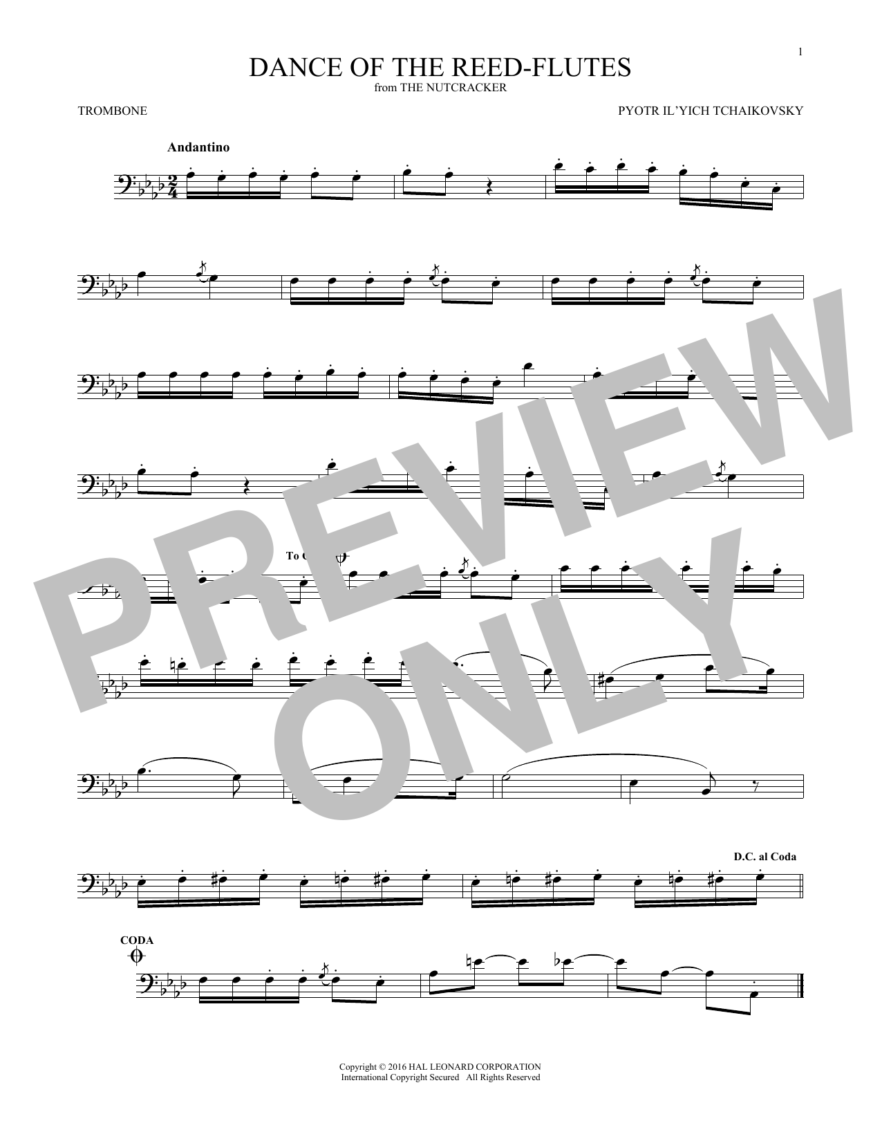 Product gallery: Page 1 of 1 Dance Of The Reed Flutes, Op. 71a (from The Nutcracker), Pyotr Il'yich Tchaikovsky