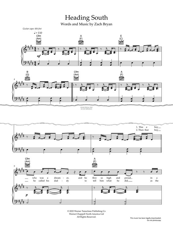 Produktgalerie: Seite 1 von 1 Heading South, Zach Bryan, Gesang, Gitarre, Klavier