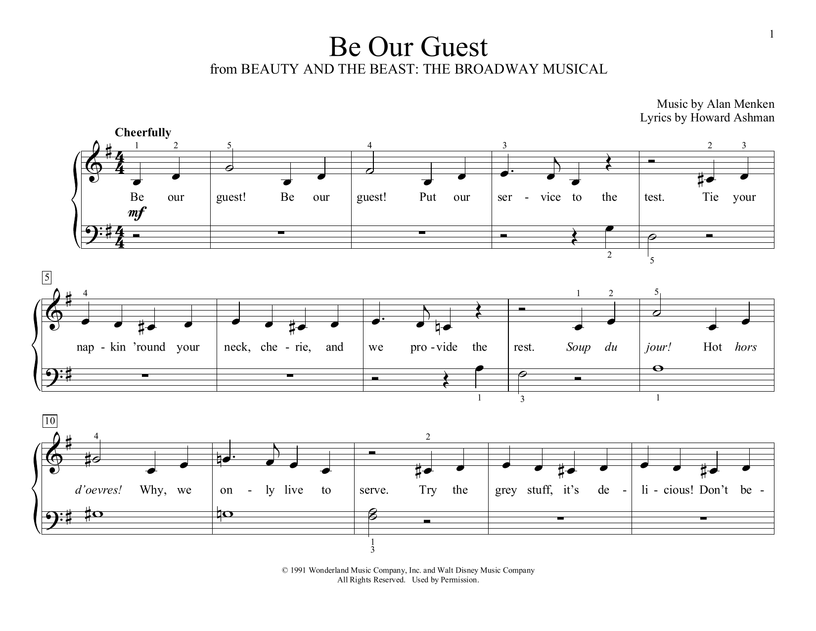 Produktbild zu: Be Our Guest (from Beauty and The Beast) (arr. Christopher Hussey)