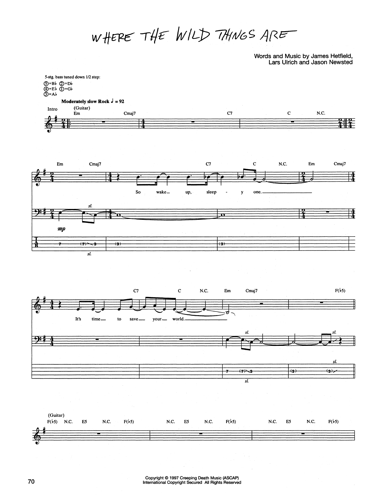 Produktgalerie: Seite 1 von 1 Where The Wild Things Are, Metallica, E-Bass