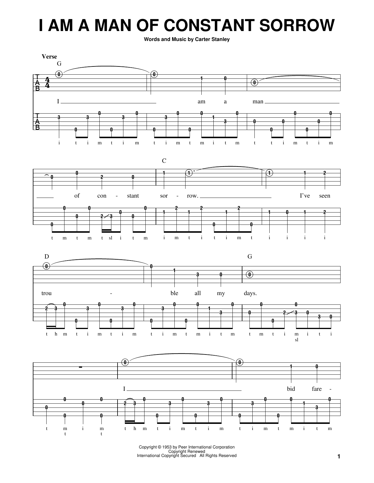 Produktgalerie: Seite 1 von 1 I Am A Man Of Constant Sorrow, Carter Stanley, Banjo