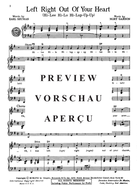 Produktgalerie: Seite 3 von 8 Left Right Of Your Heart (Hi-Lee Hi-Lo Hi-Lup-Up-Up) , Page, Patti  , (Klavier und Gesang)