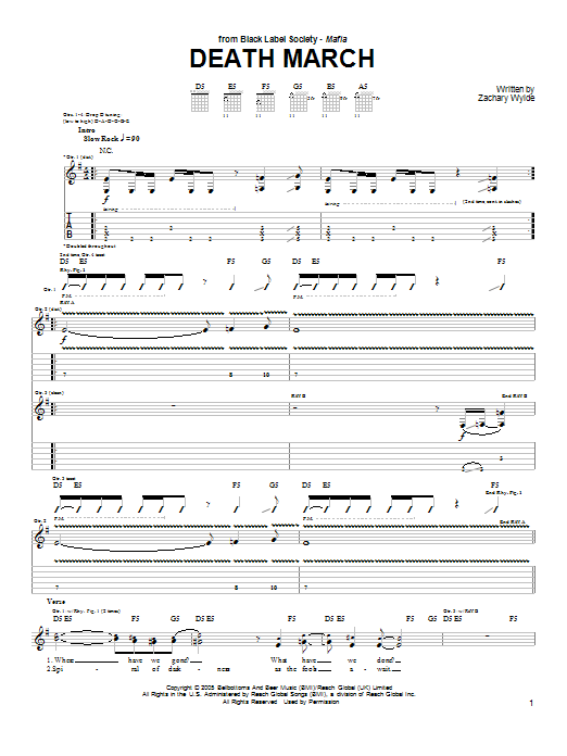 Produktgalerie: Seite 1 von 1 Death March, Black Label Society, Gitarre