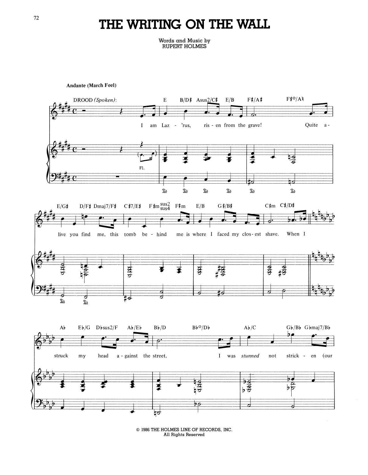 Produktbild zu: The Writing On The Wall (from The Mystery Of Edwin Drood)