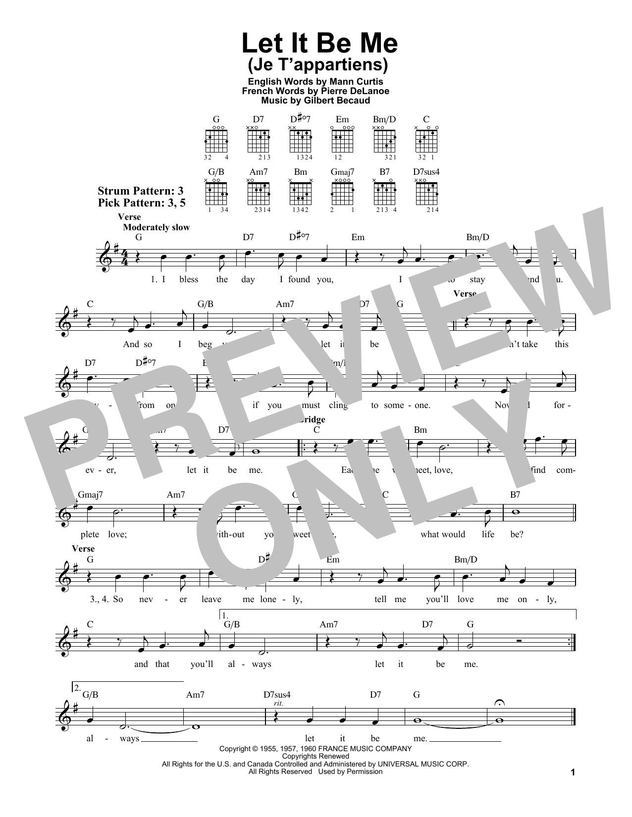 Produktgalerie: Seite 1 von 1 Let It Be Me (Je T'appartiens), Gilbert Bécaud, Gitarre