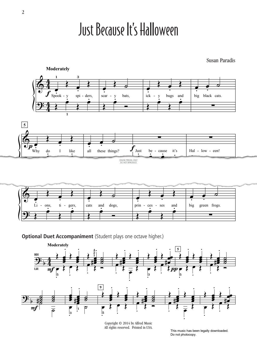 Produktgalerie: Seite 1 von 1 Just Because It's Halloween, Susan Paradis, Klavier