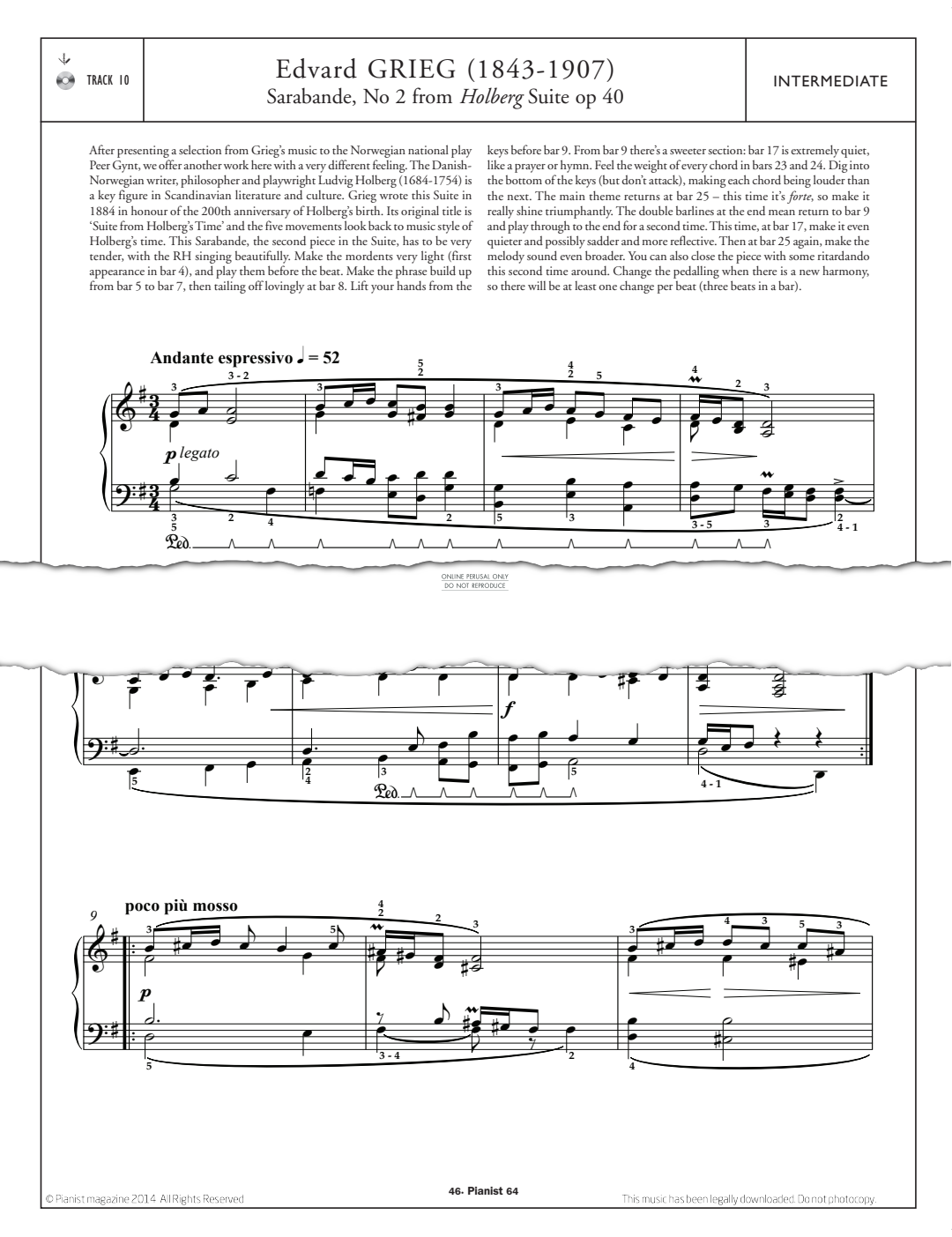 gallery: Sarabande, No.2 from Holberg Suite Op.40, Edvard Grieg