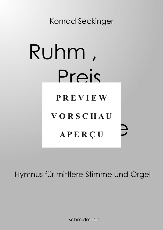 Product gallery: Page 2 of 10 Ruhm, Preis und Ehre , , (Baritone/Mezzo-soprana + Organ)