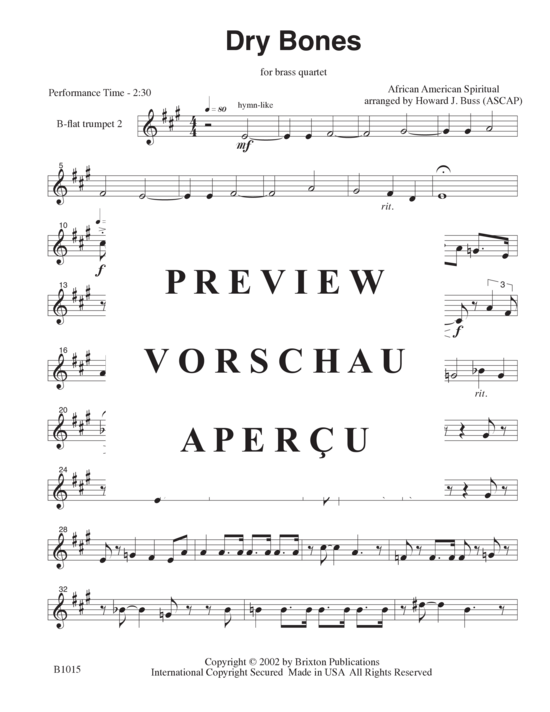 Produktgalerie: Seite 10 von 17 Dry Bones , , (Blechbläserquartett T T H/T T)