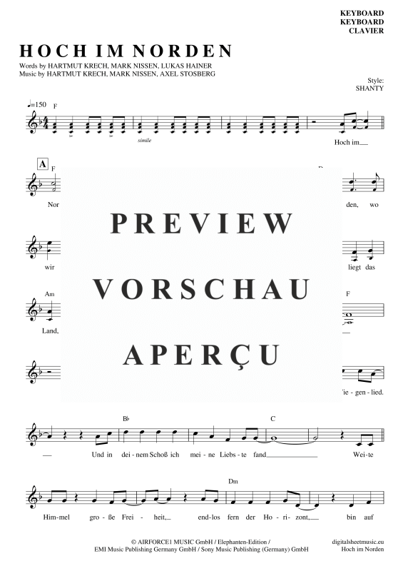 Product gallery: Page 2 of 4 Hoch Im Norden, Santiano, (Keyboard)