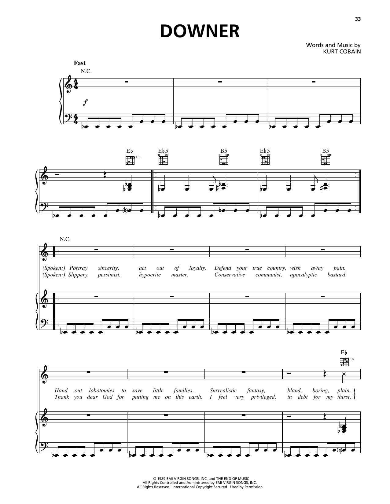 Produktgalerie: Seite 1 von 1 Downer, Nirvana, Gesang, Gitarre, Klavier