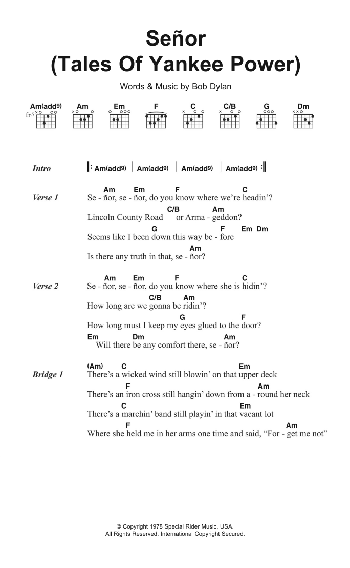 Produktgalerie: Seite 1 von 1 Senor (Tales Of Yankee Power), Bob Dylan, Gitarre