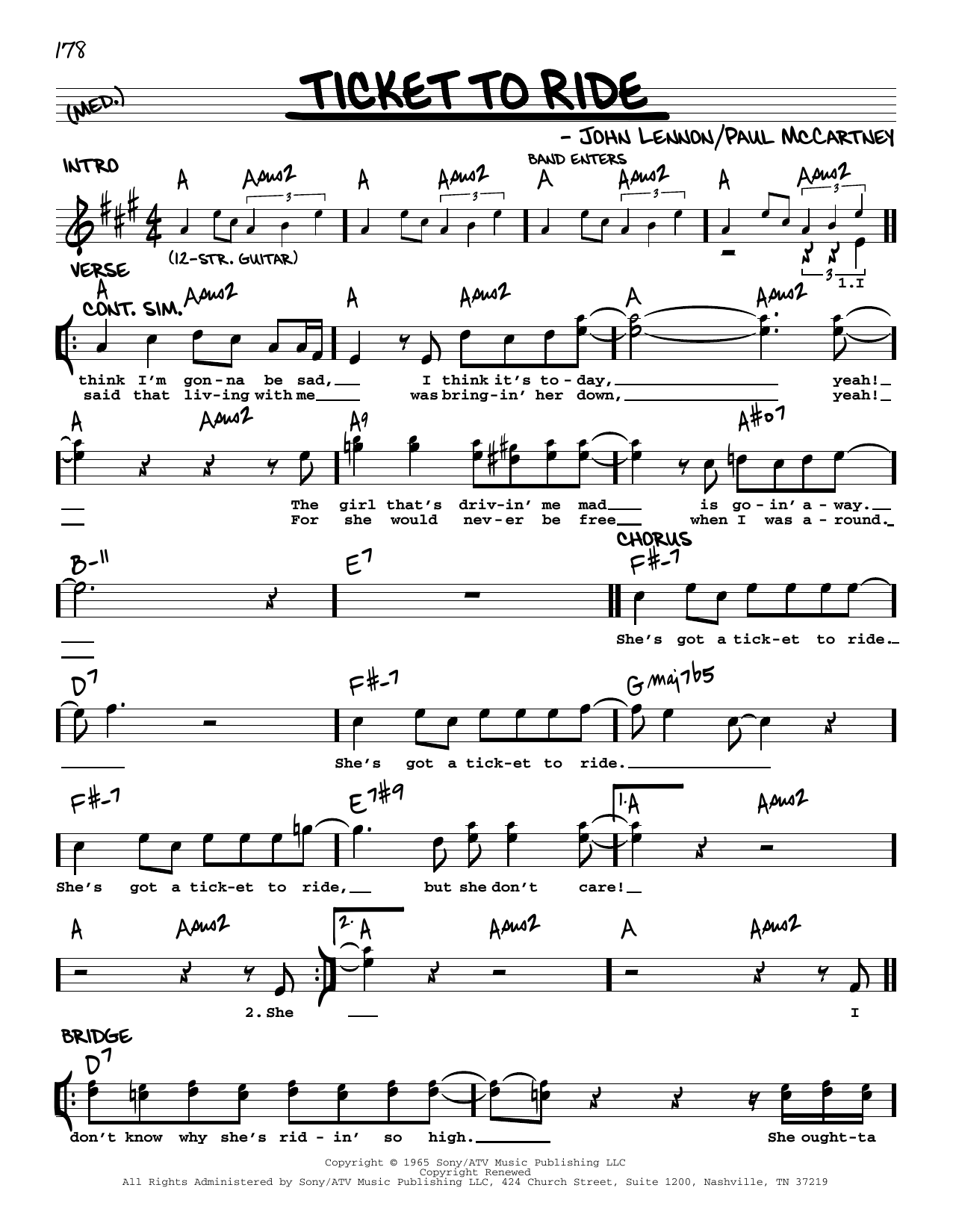 Product picture to: Ticket To Ride [Jazz version]