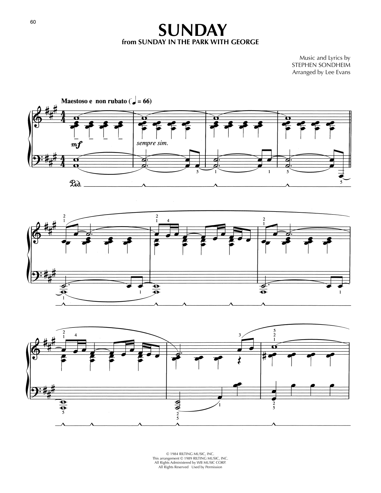 Product picture to: Sunday (from Sunday In The Park With George) (arr. Lee Evans)