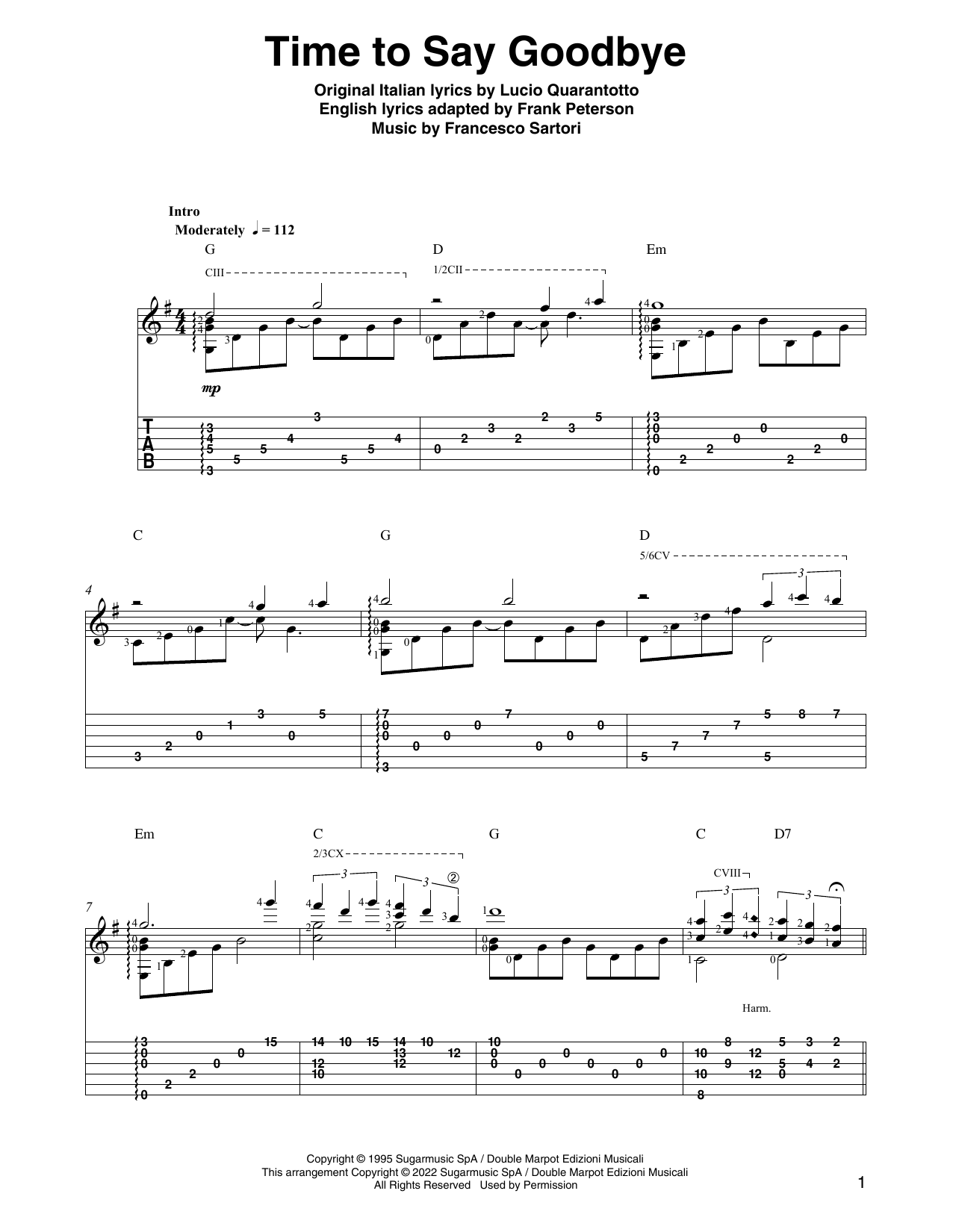 Produktbild zu: Time To Say Goodbye (arr. Ben Pila)