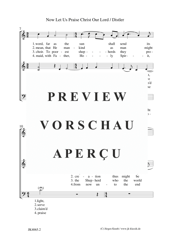 gallery: Now Let Us Praise Christ Our Lord (The Year Cycle, Op. 5 No. 7), , (Gemischter Chor 3-st. SAM)