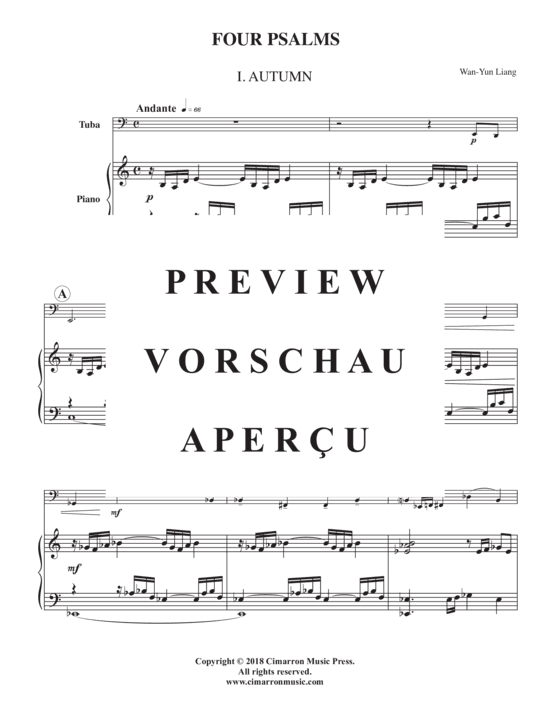 Product gallery: Page 3 of 21 Four Psalms , , (tuba + piano)