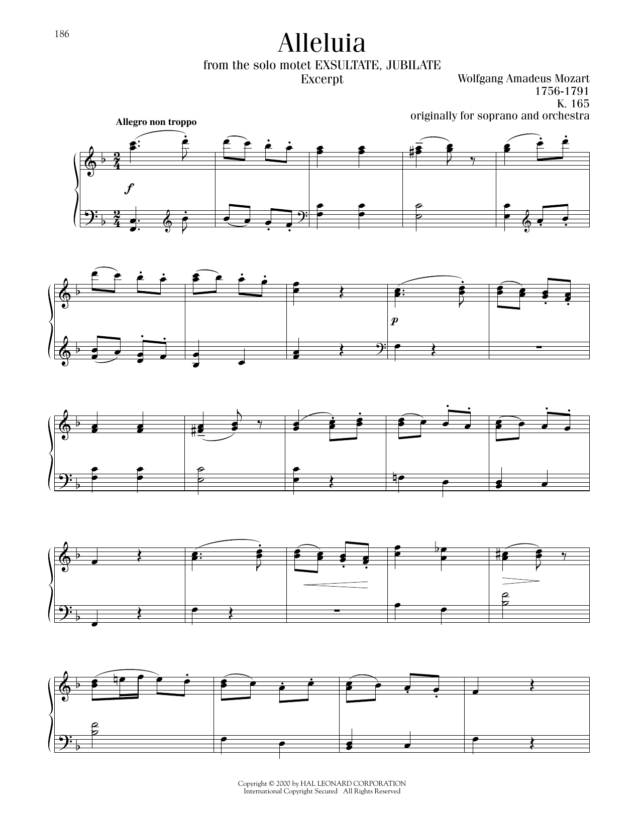 Product picture to: Alleluia, K. 165