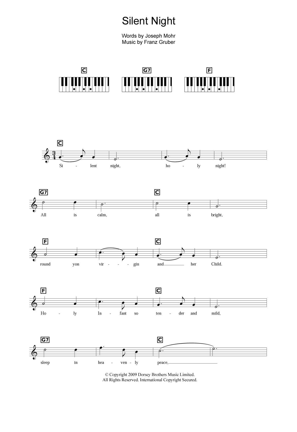 Product gallery: Page 1 of 1 Silent Night, Traditional Carol