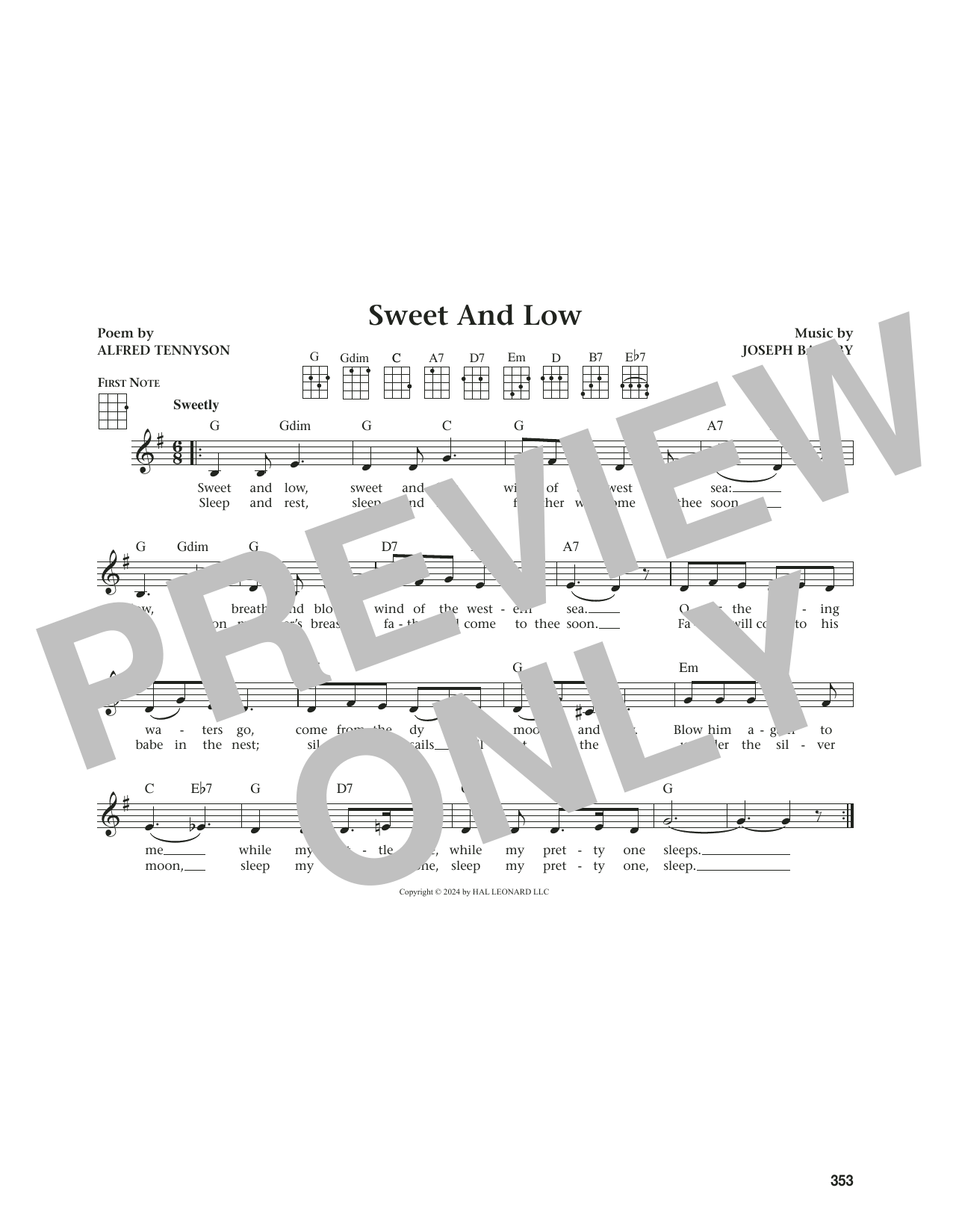 Produktgalerie: Seite 1 von 1 Sweet And Low (from The Daily Ukulele) (arr. Jim Beloff), Joseph Barnby, Ukulele