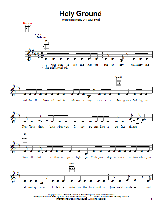 Product gallery: Page 1 of 1 Holy Ground, Taylor Swift