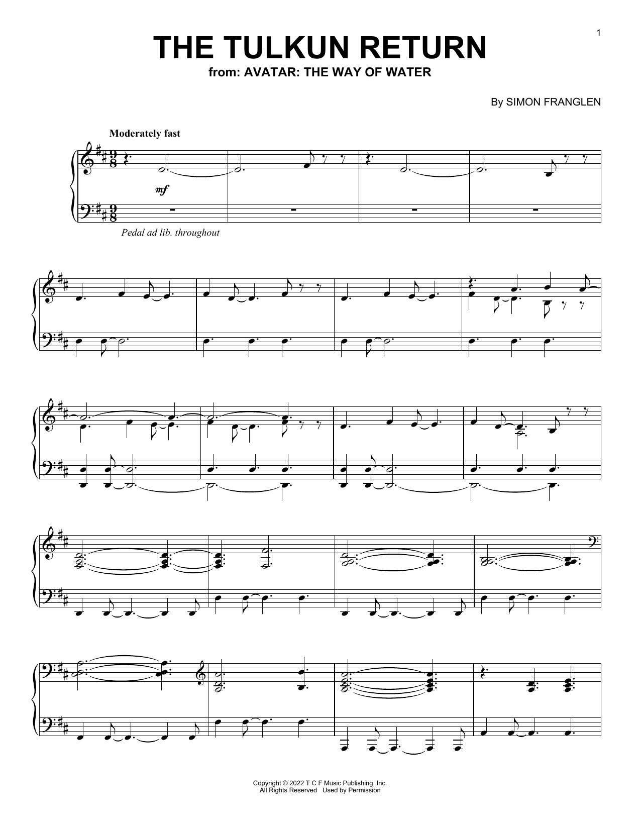 Produktbild zu: The Tulkin Return (from Avatar: The Way Of Water)