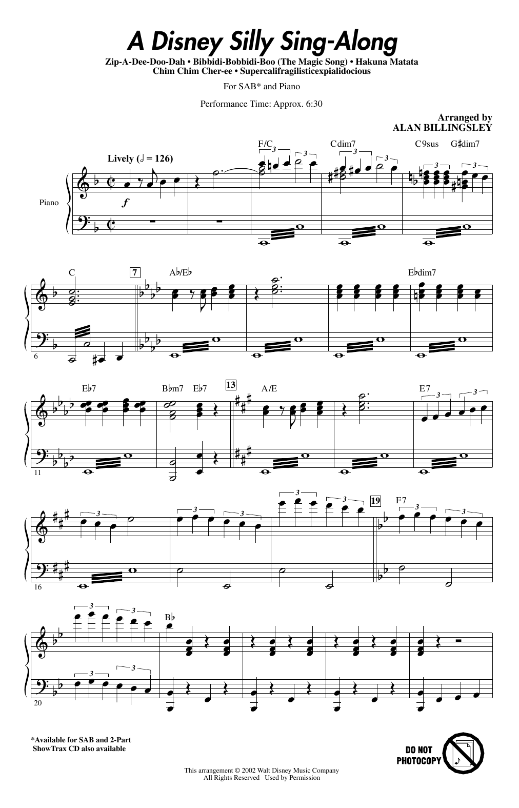 Produktbild zu: A Disney Silly Sing-Along