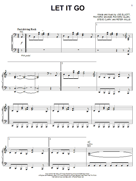 Produktgalerie: Seite 1 von 1 Let It Go, Def Leppard, Gesang, Gitarre, Klavier