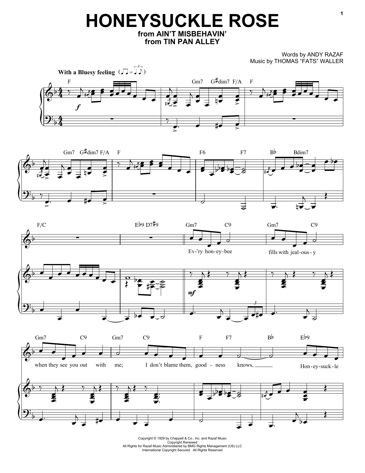 Product picture to: Honeysuckle Rose [Jazz version] (arr. Brent Edstrom)