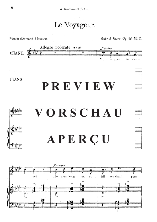 Product gallery: Page 2 of 5 Le voyageur Op.18 No.2, , Medium Voice and Piano