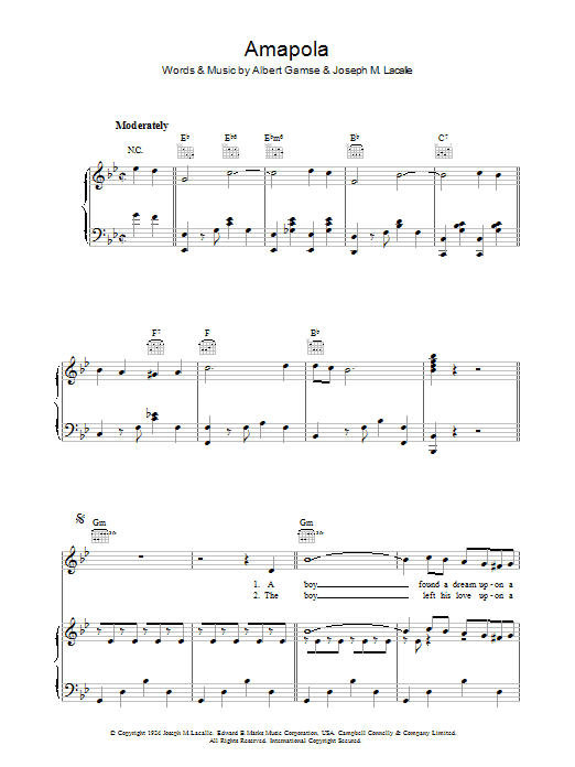 Produktgalerie: Seite 1 von 1 Amapola (Pretty Little Poppy), Joseph M. Lacalle, Gesang, Gitarre, Klavier