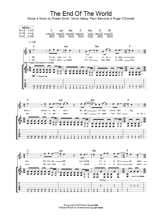 Produktgalerie: Seite 1 von 1 The End Of The World, The Cure, Gitarre
