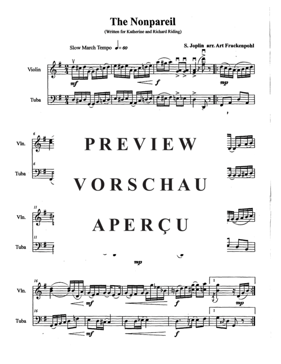 Produktgalerie: Seite 4 von 10 The Nonpareil , , (Violine + Tuba)
