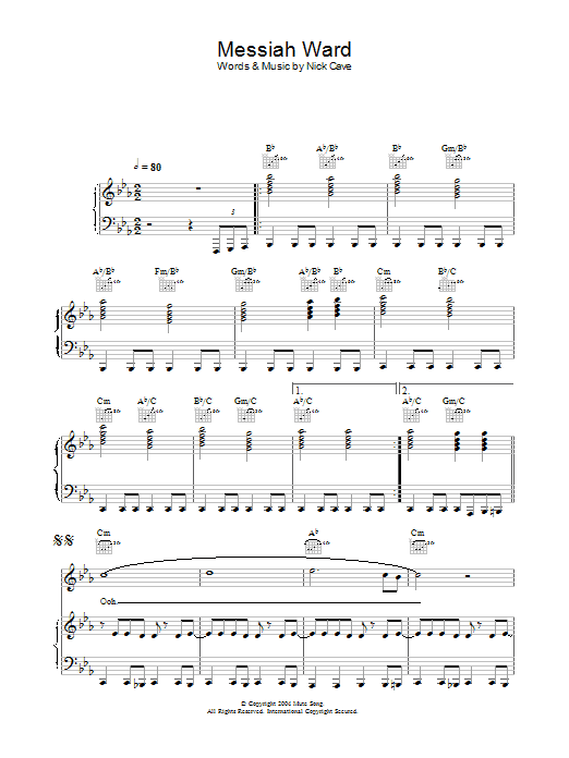 Produktgalerie: Seite 1 von 1 Messiah Ward, Nick Cave, Gesang, Gitarre, Klavier