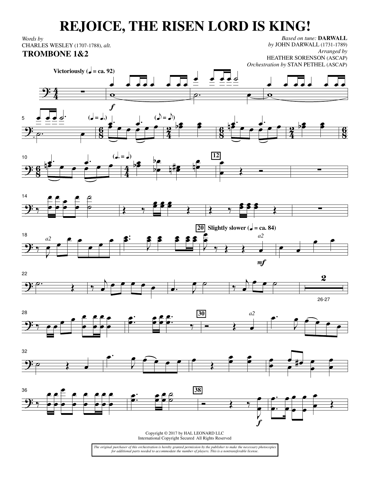 Product picture to: Rejoice, the Risen Lord Is King! - Trombone 1 & 2