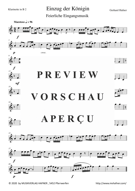Product gallery: Page 11 of 11 Einzug der Königin, , (Clarinet Quartet)