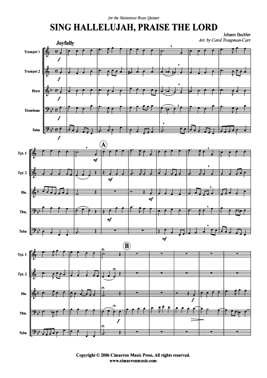 gallery: Sing Hallelujah, Praise the Lord , , (Blechbläserquintett)