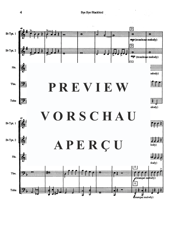Produktgalerie: Seite 6 von 11 Bye Bye Blackbird, , Blechbläse Quintett